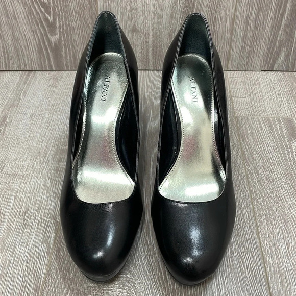 Alfani Maddy Leather Platform Pumps Heels Black 9.5M - Picture 2 of 15